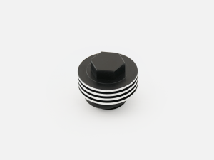 Finned alloy engine OIL CAP Black